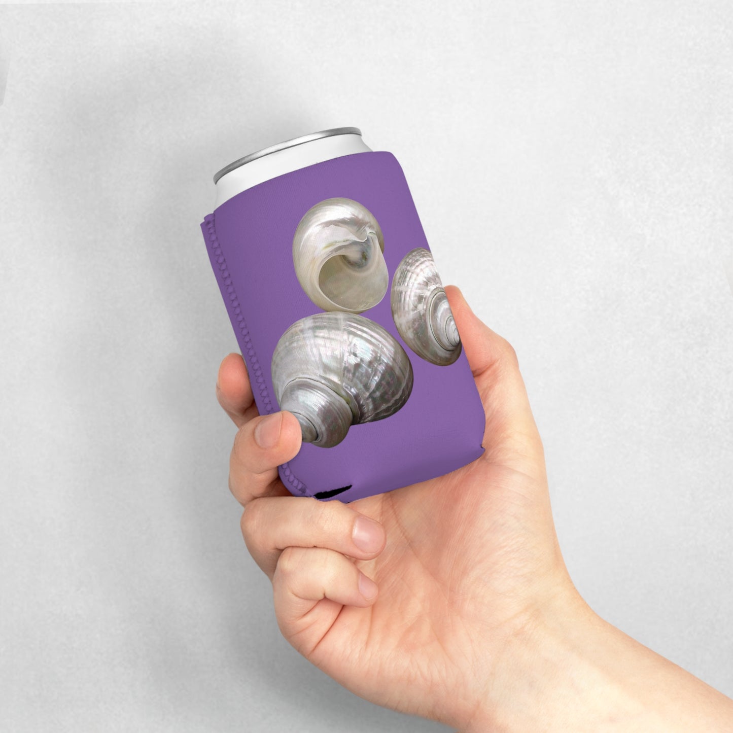 Three Nautilus Shells/Lt. Purple Cooler Sleeve - Perfect for Outdoor Picnics