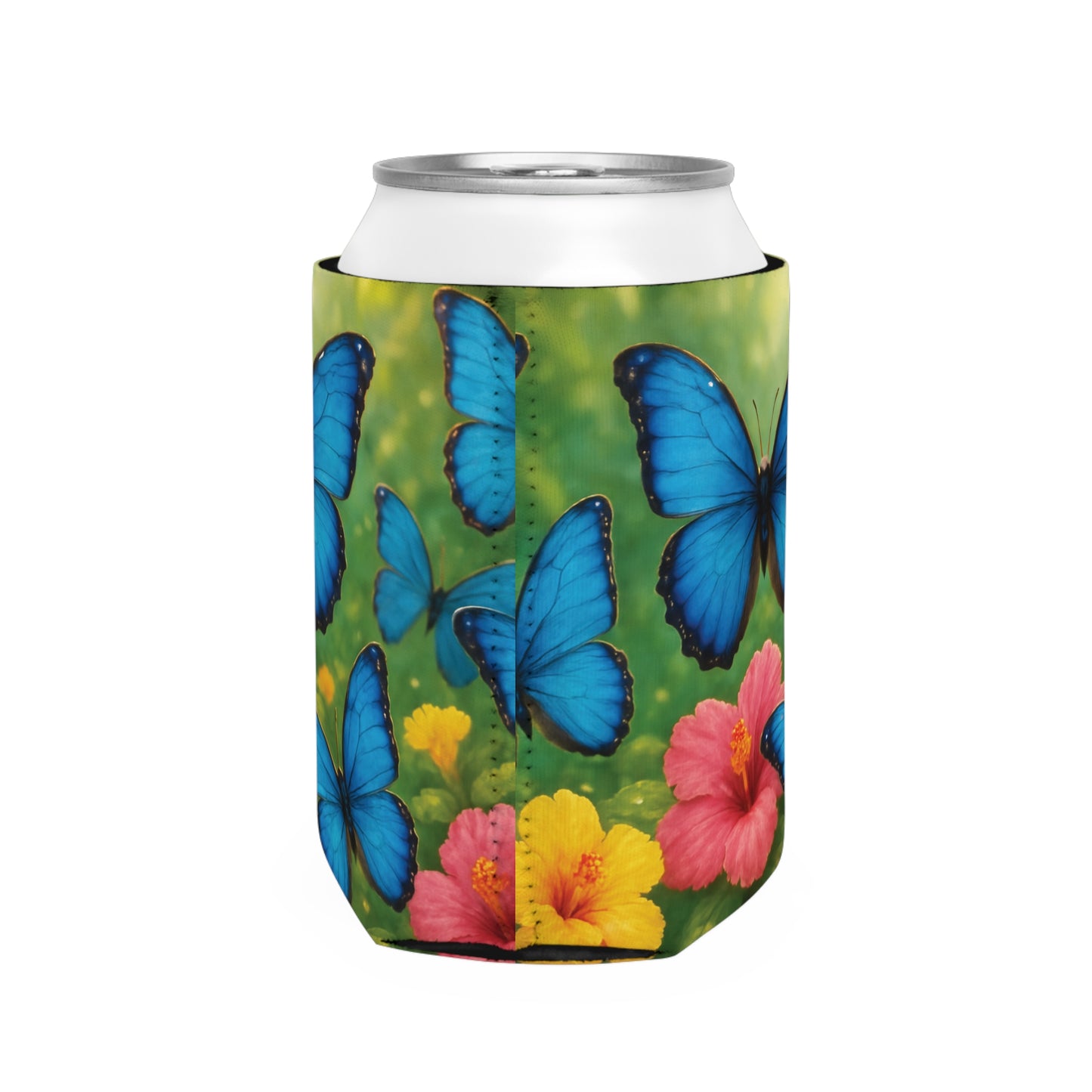 Morpho Butterfly Flight Can Cooler Sleeve - Perfect for Outdoor Picnics