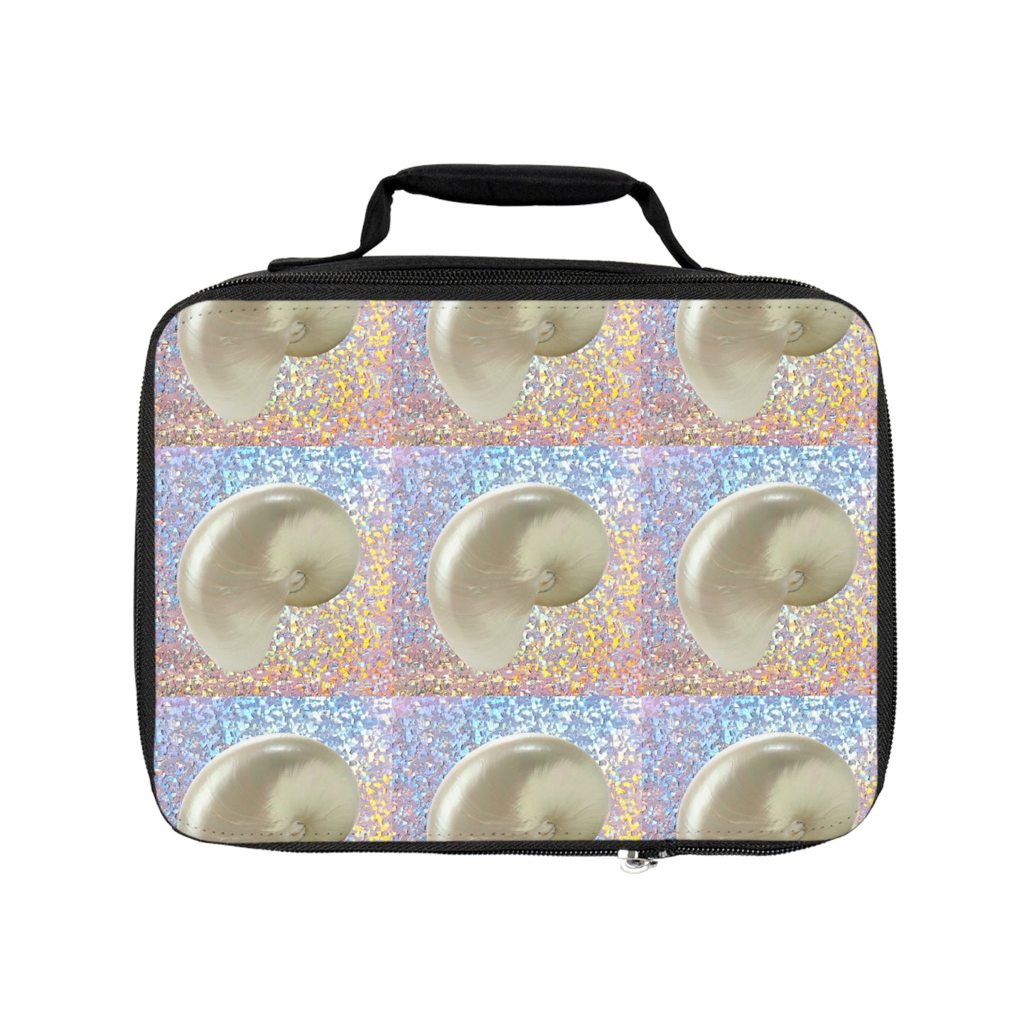 Disco Nautilus Shell/Real Photo Lunch Bag - Eco-Friendly Insulated Tote, Adult and Child Lunchbox / Perfect for Picnics, Beach Outings