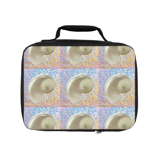 Disco Nautilus Shell/Real Photo Lunch Bag - Eco-Friendly Insulated Tote, Adult and Child Lunchbox / Perfect for Picnics, Beach Outings