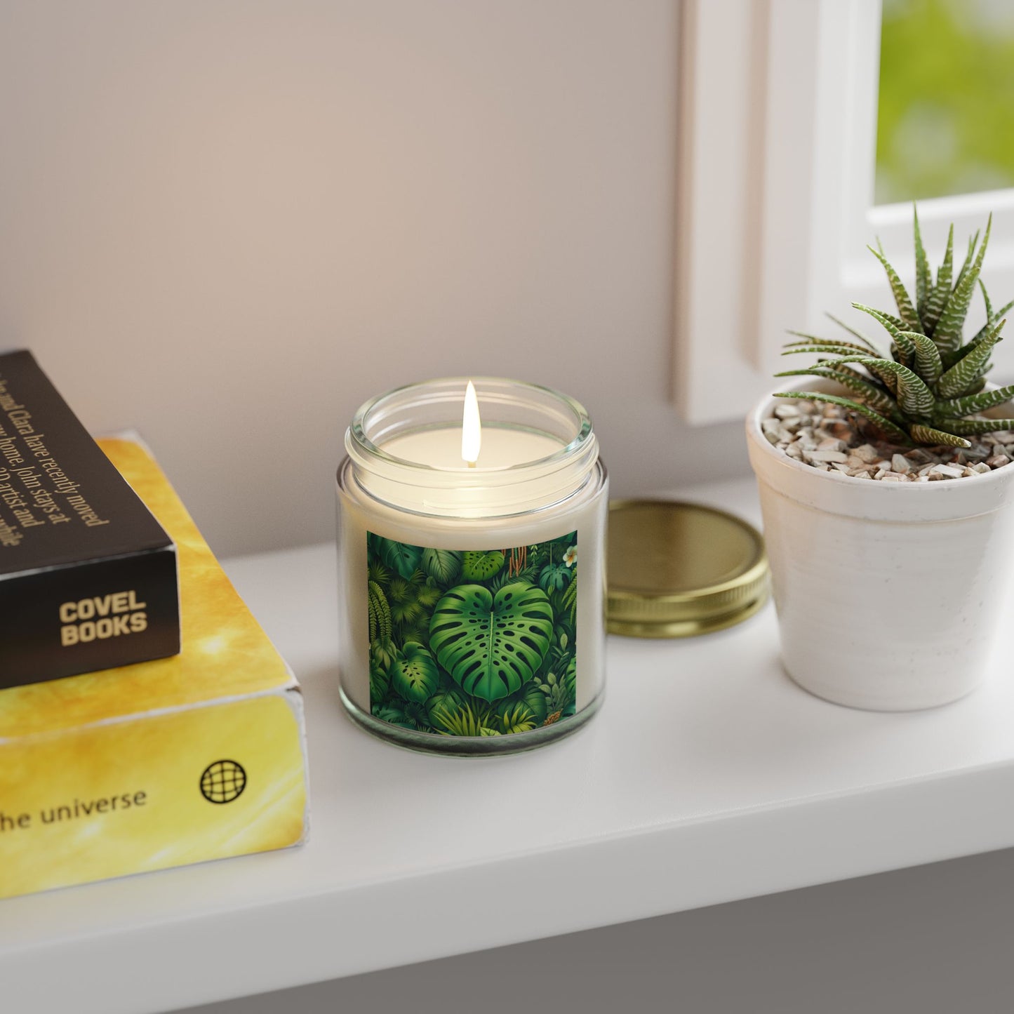 Rainforest Greenery Scented Candles - Coconut Apricot Wax (4oz, 9oz)