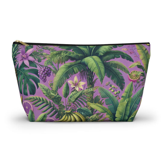 Tropical Accessory Pouch, 2 sizes | Makeup Bag | Perfect for Travel & Everyday Use / More Tropical Fruit, Deep Lilac