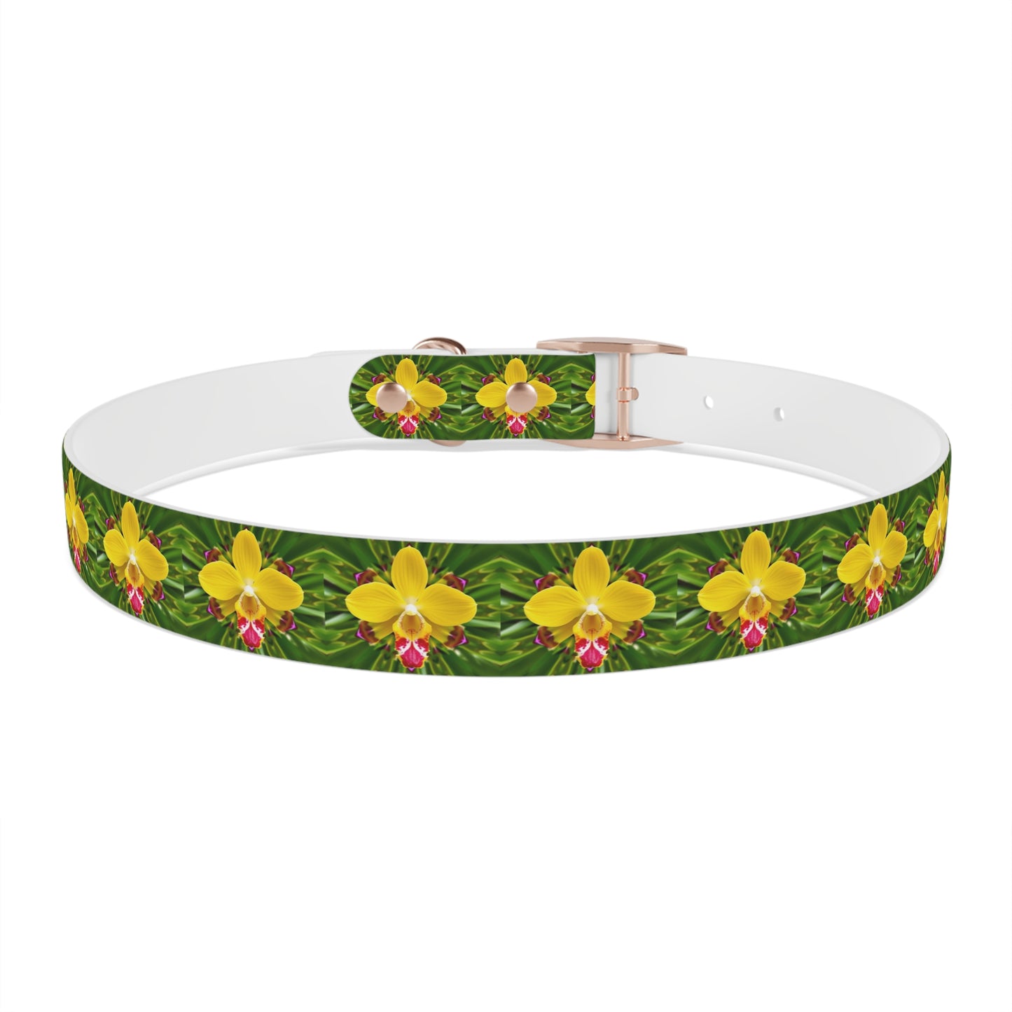 Dog Collar - Yellow Orchid Kaleidoscope