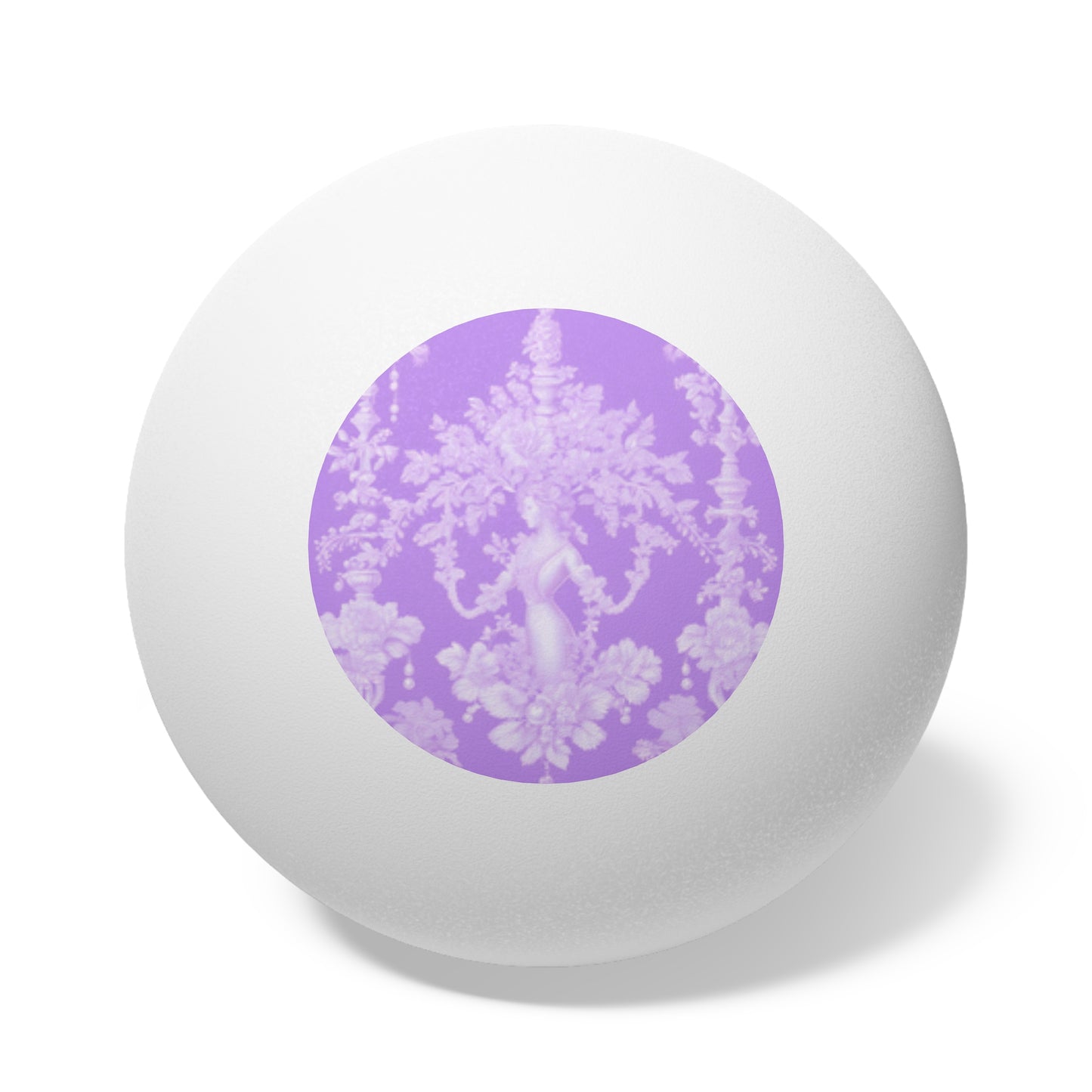 Tropical Paradise Ping Pong Balls - 6 Pack with Pearl Lady Toile, Purple