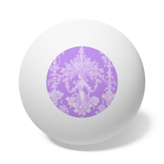 Tropical Paradise Ping Pong Balls - 6 Pack with Pearl Lady Toile, Purple