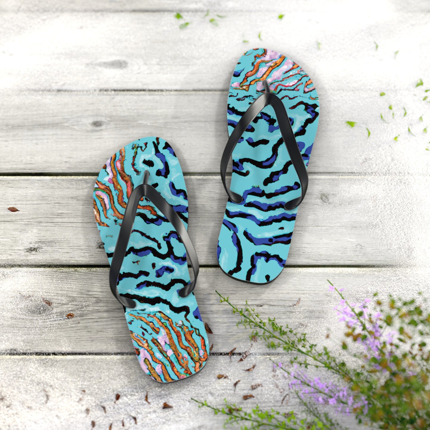 Flip Flops - Wild Coral Reef, Turquoise