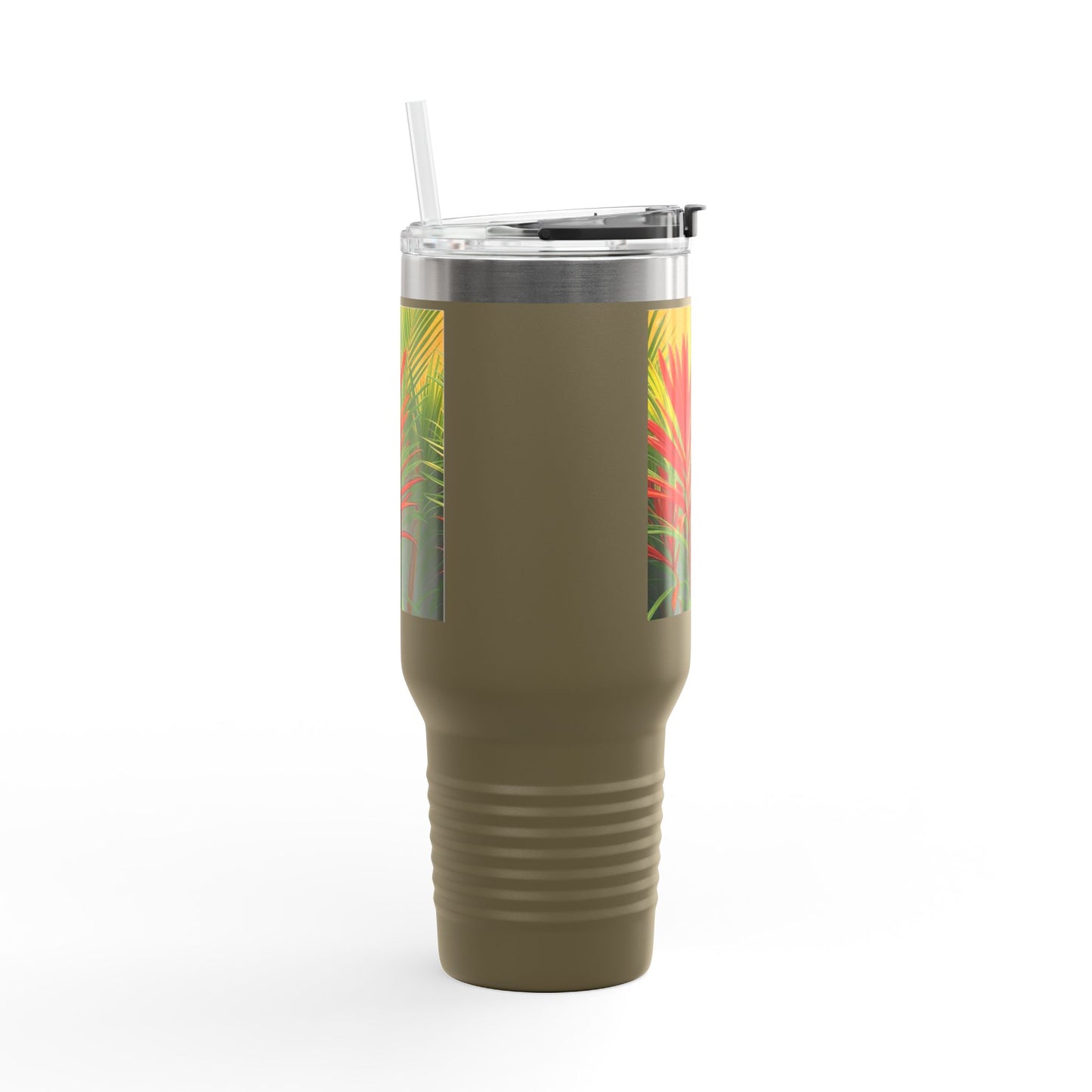 Red Flame Palms Insulated Travel Mug - 40oz - Perfect for Outdoor Adventures