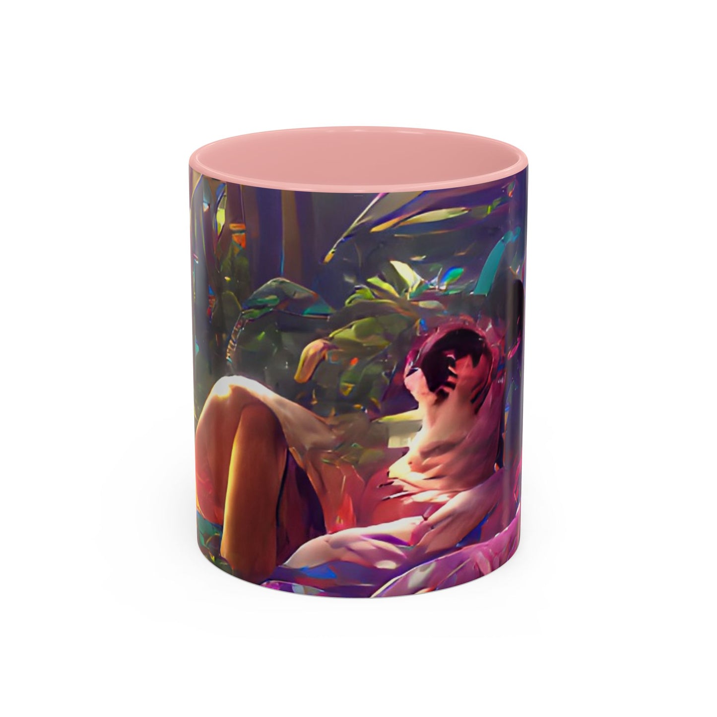 Accent Coffee Mug (11, 15oz) - Midnight Kiss in Tropical Garden