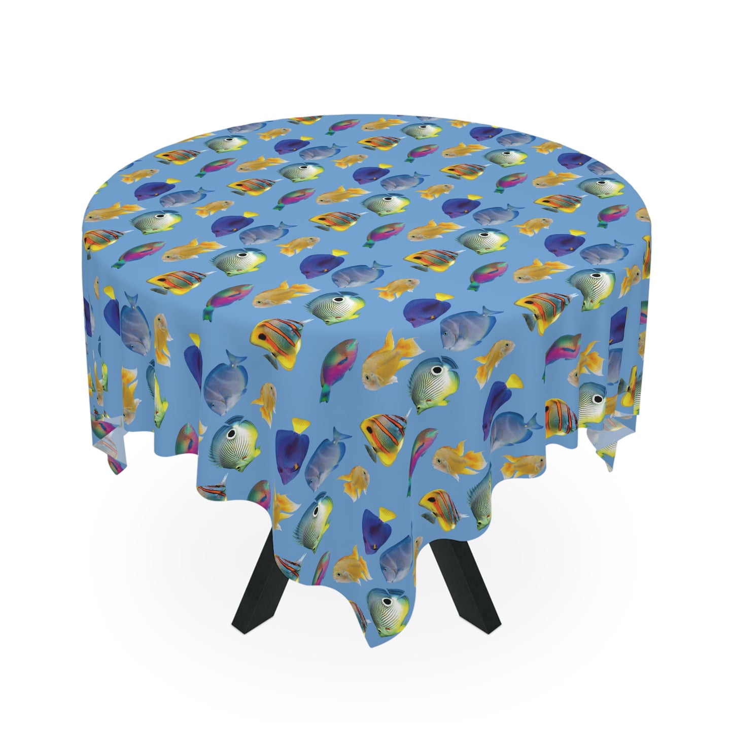 School of Fish/Lt. Blue Tablecloth, 55" x 55"