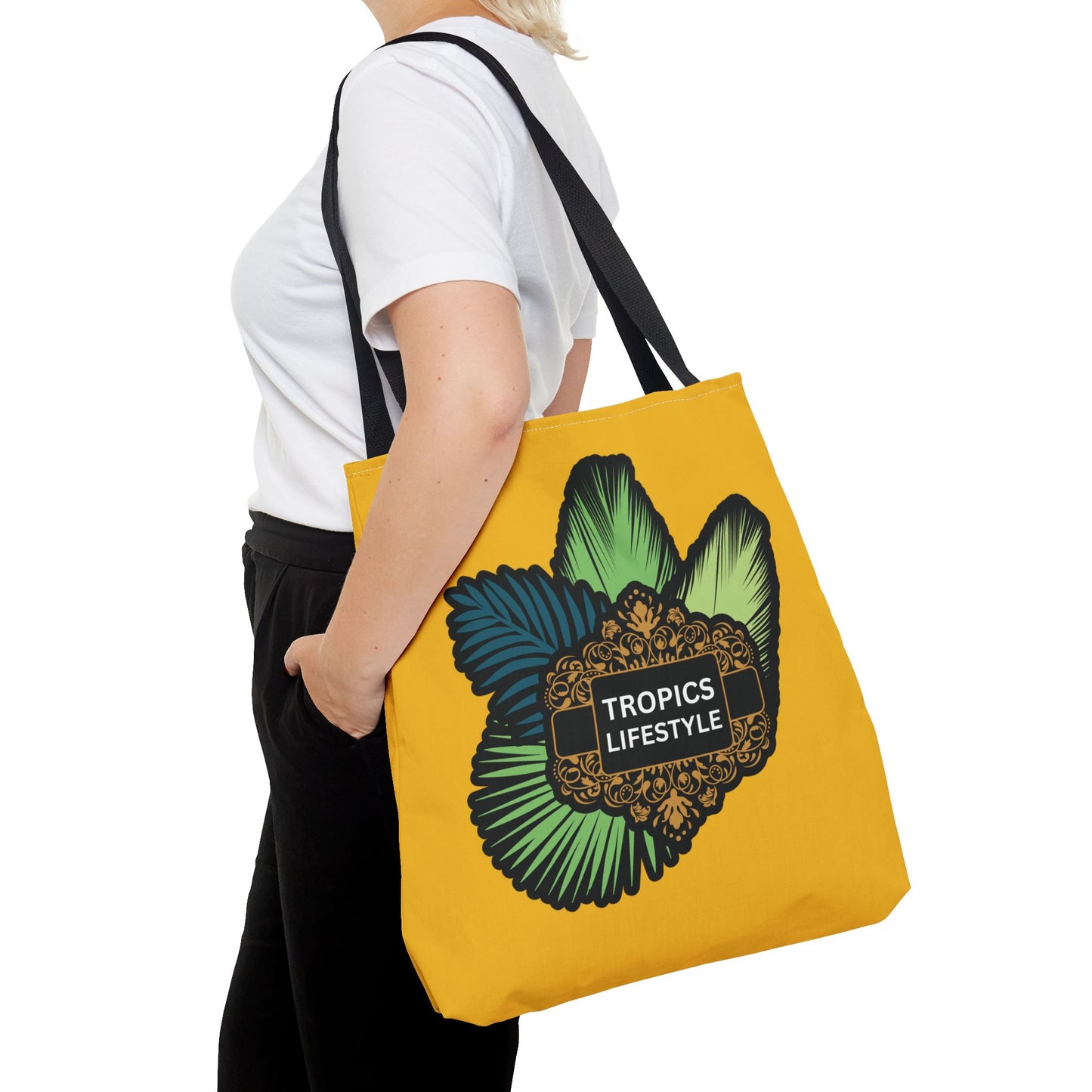 Elegant Tropics Lifestyle Logo Tote Bag - 3 Sizes, Yellow