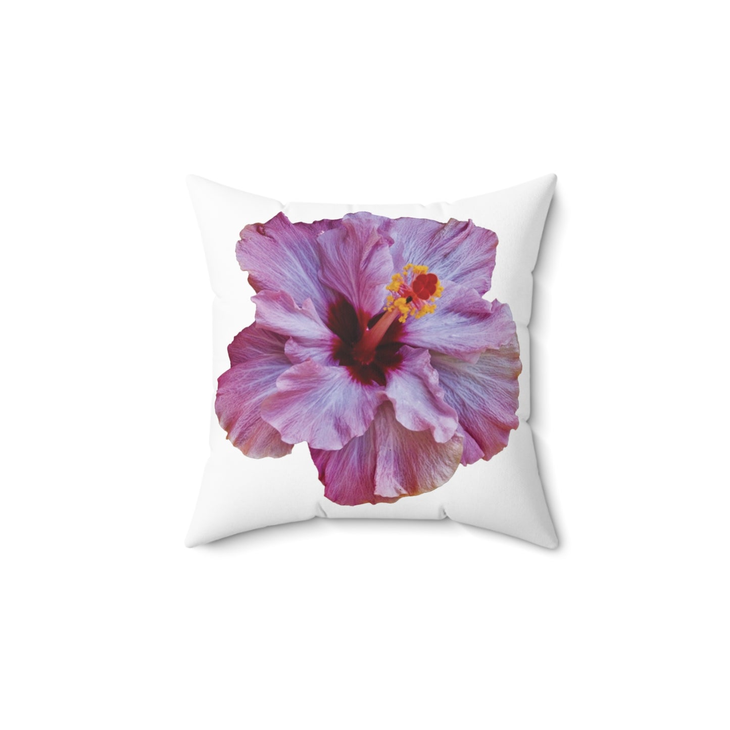 Decorative Pillow - Accent Cushion, 4 Sizes / Photo Purple Hibiscus, White