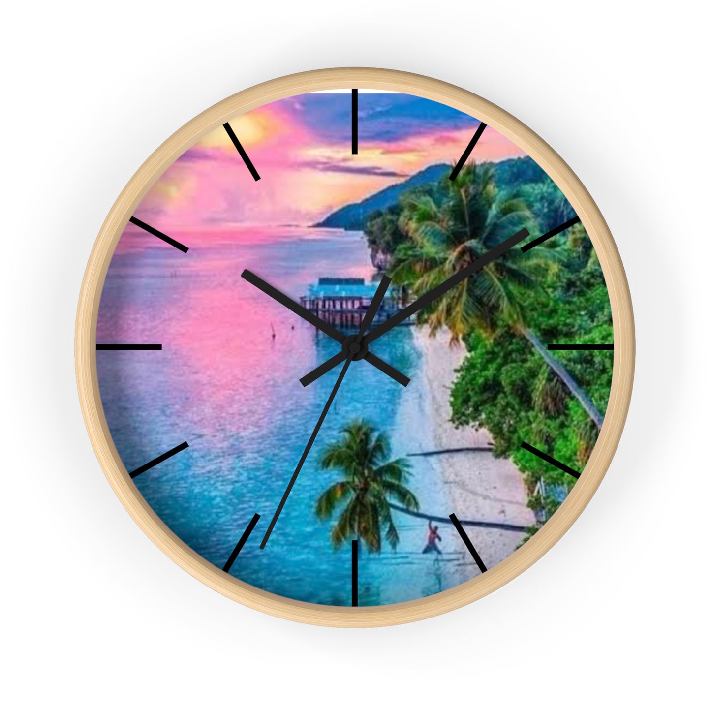 Wall Clock, Pink Island Time, Hands/Base Variants