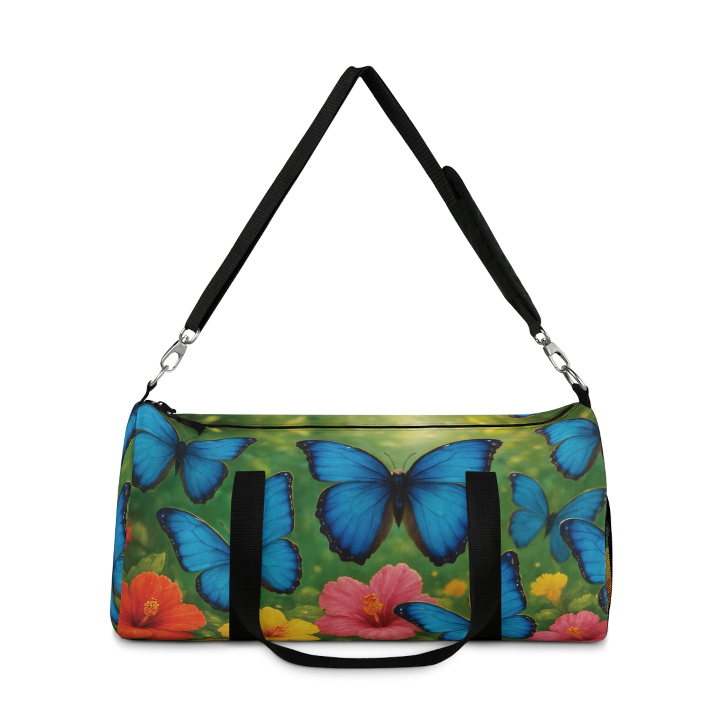 Tropical Rainforest Duffel Bag - Perfect for Travel and Gym / Morpho Butterlfy Flight
