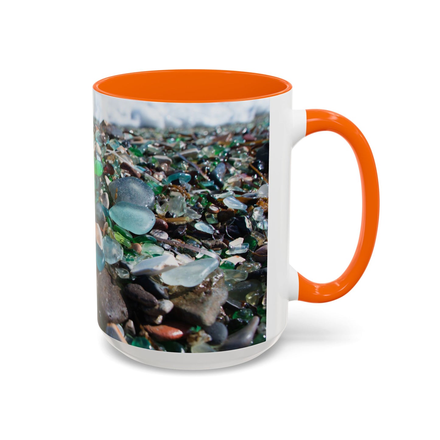 Coastal Accent Coffee Mug | Sea-Inspired Drinkware / Beach Glass Along Shoreline