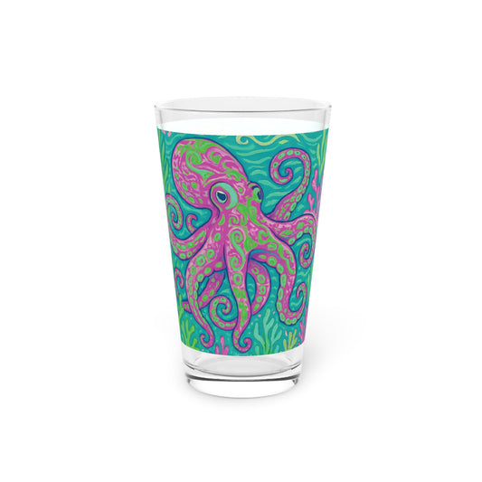 Pint Glass, 16oz - Octopus Kraken Joe, Purple Gamma