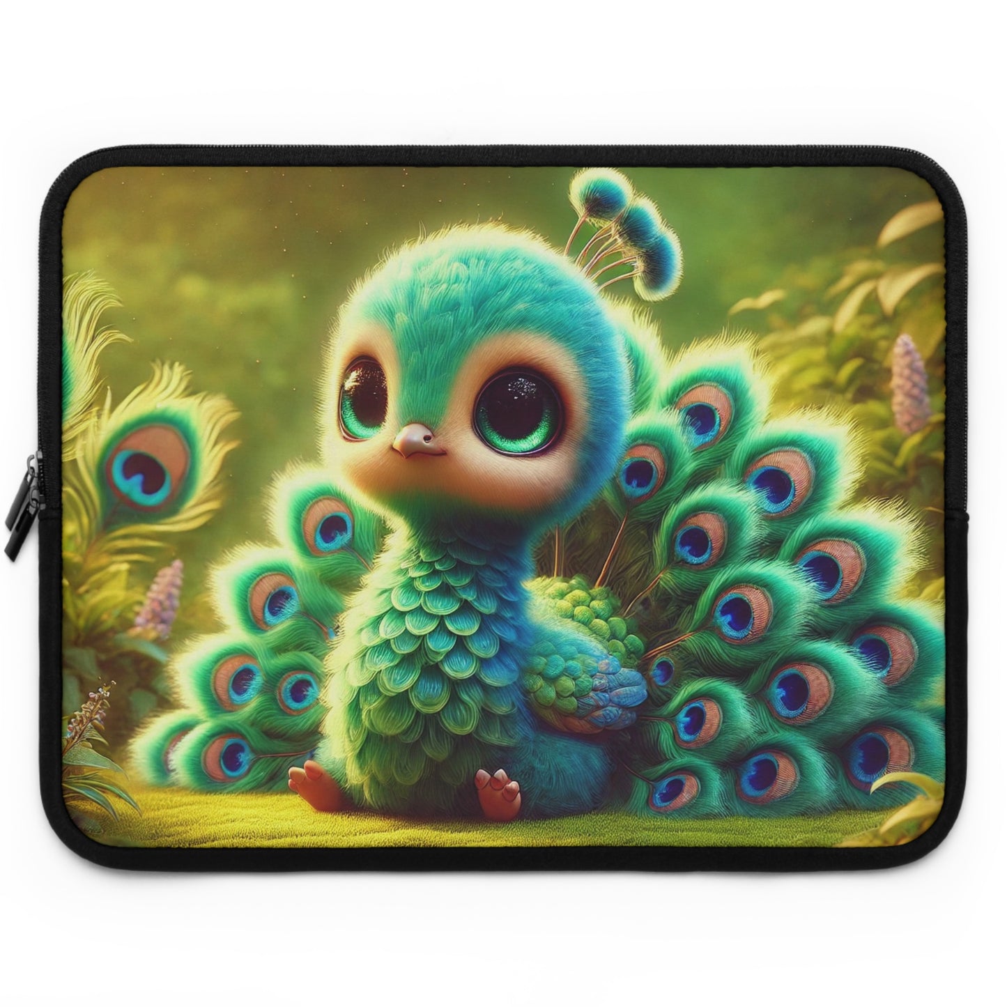 Tropical Laptop Sleeve, 5 Sizes - Perfect for Rainforest Lovers & Students / Baby Peacock