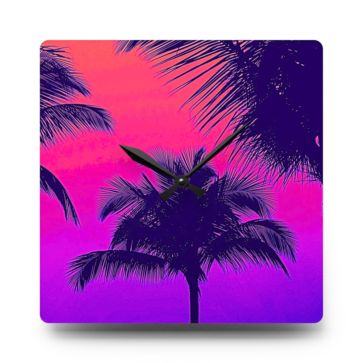 Acrylic Wall Clock / Palm Glow Pop