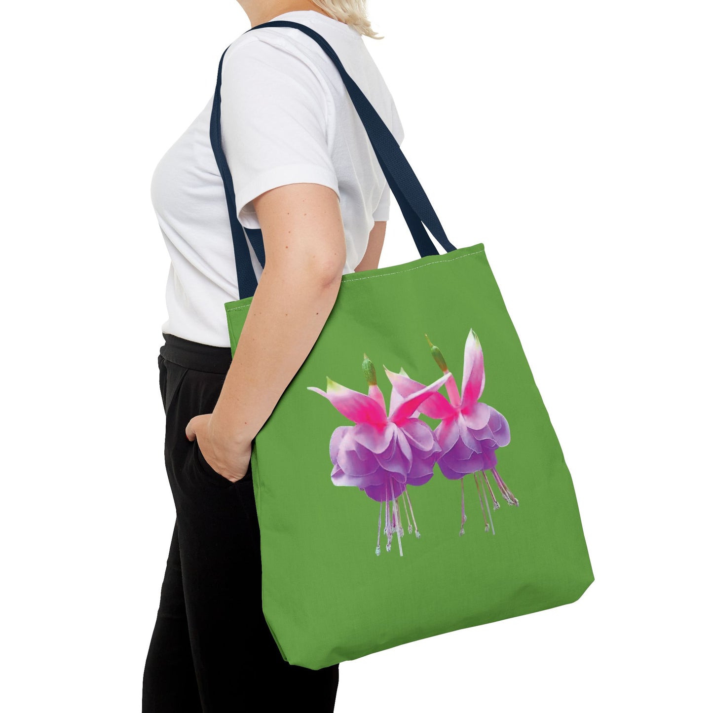 Tropical Real Two Fuchsias/Green Tote Bag - 3 Sizes