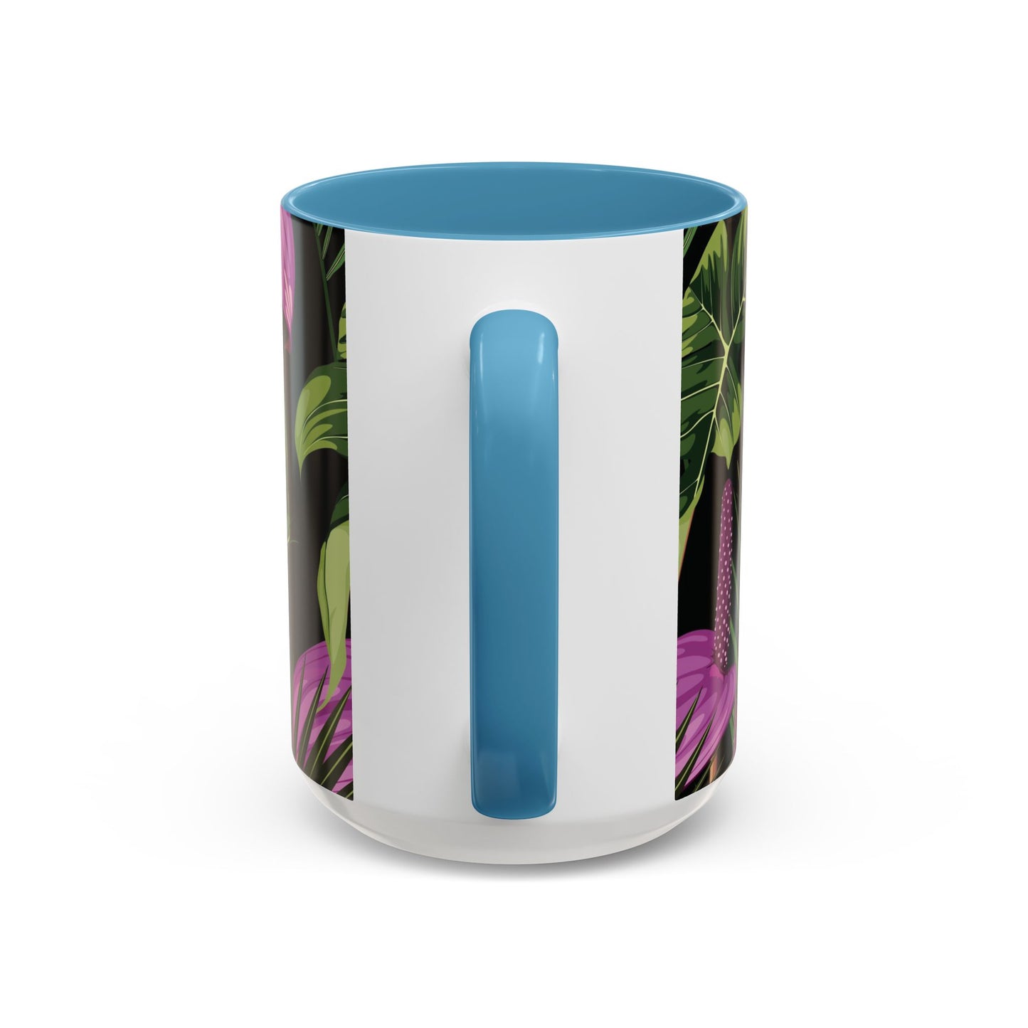 Accent Coffee Mug - Fun Tropical Drinkware for Flower Vibes /Anthurium and Palm