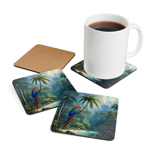 Four-piece Coaster Set - Sleeping Beauty Parrot