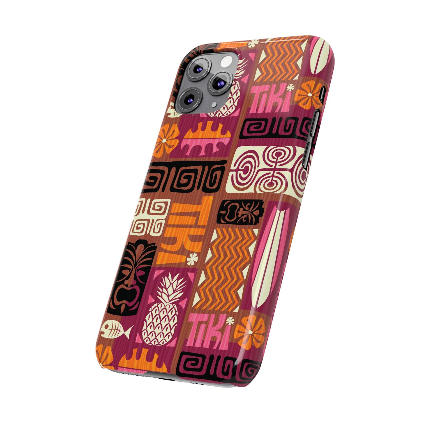 Slim Phone Cases - Tiki Poster Pink/Orange