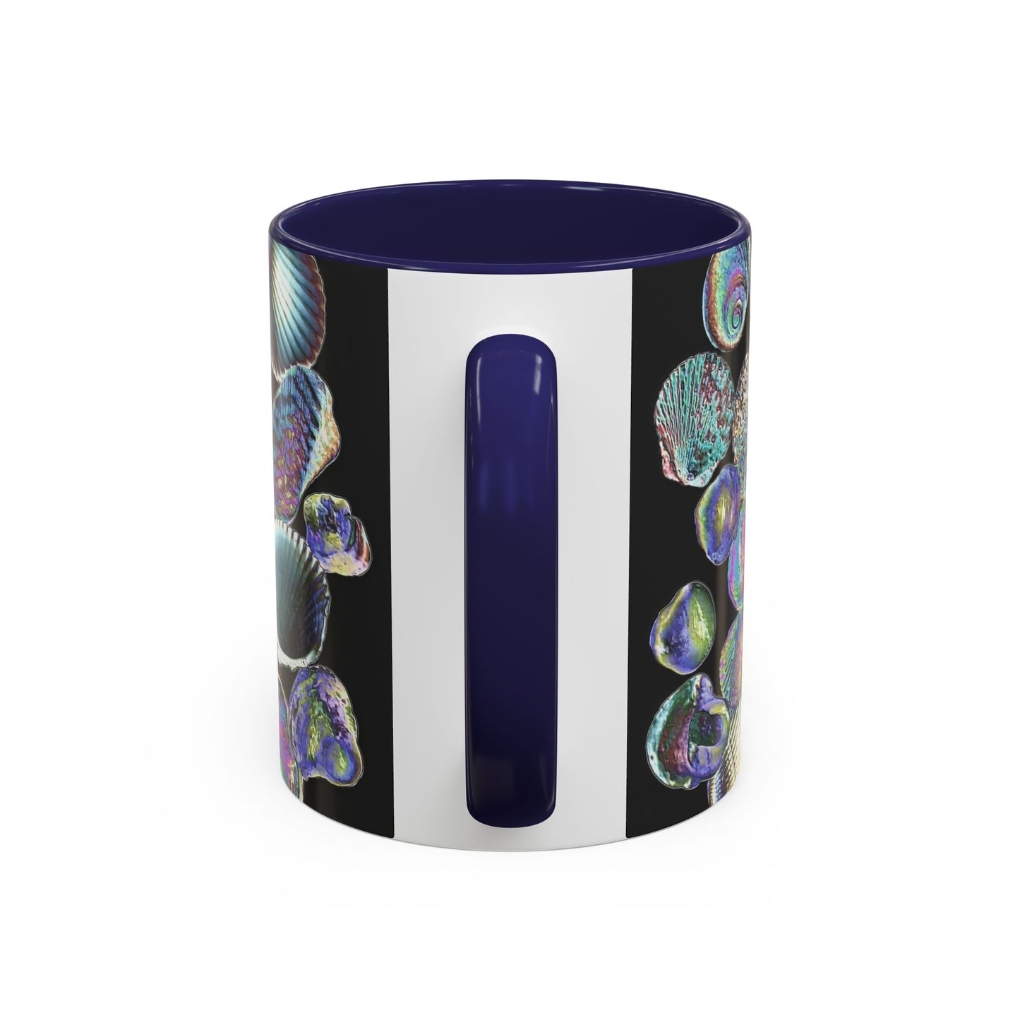 Iridescent Shells Accent Coffee Mug | Unique Sea-Inspired Drinkware / Heatwave Shell Collection