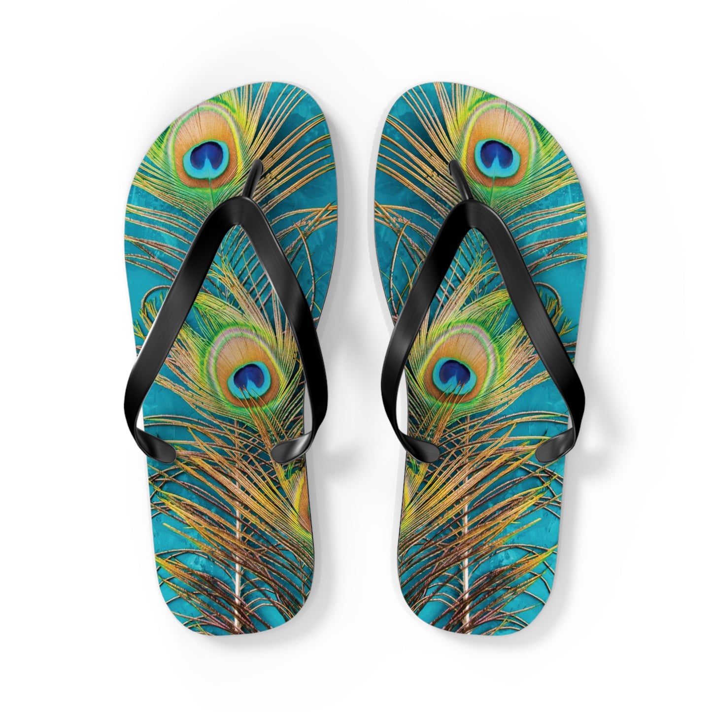 Flip Flops - Peacock Turquoise Glow