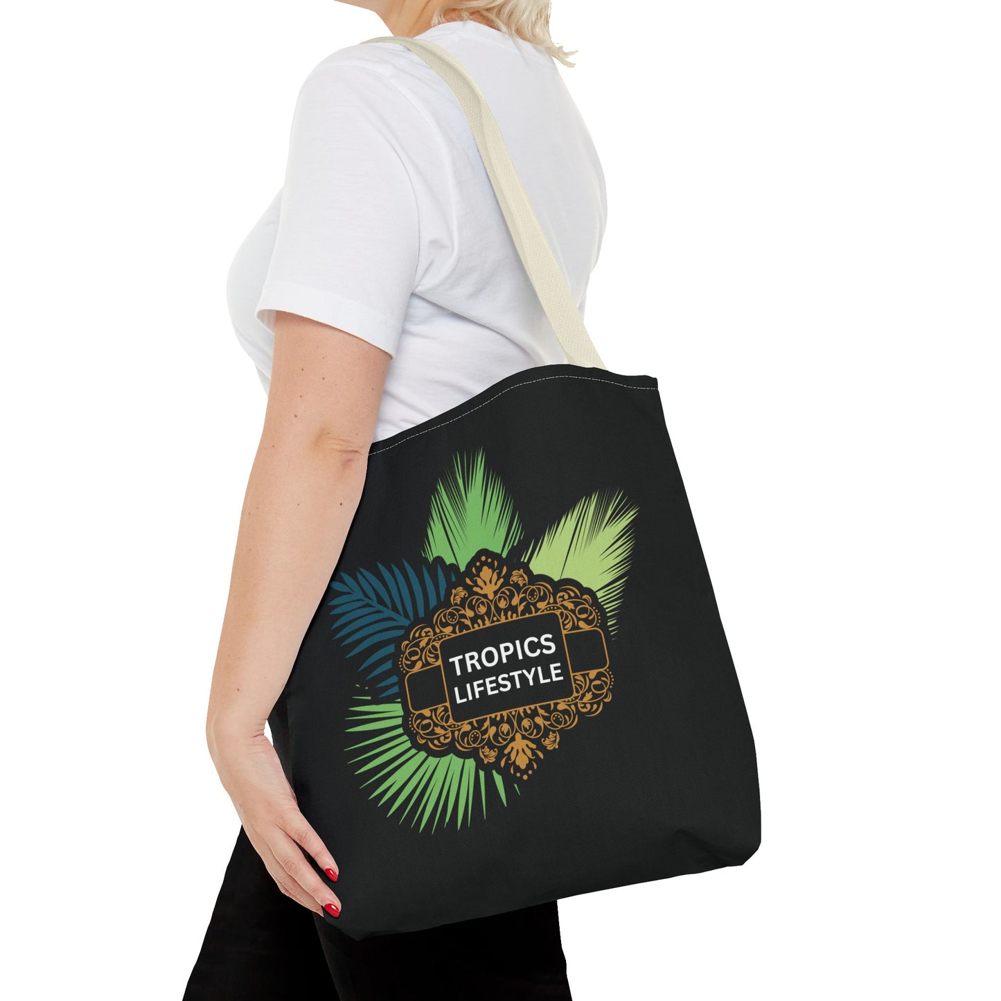 Elegant Tropics Lifestyle Logo Tote Bag - 3 Sizes, Black