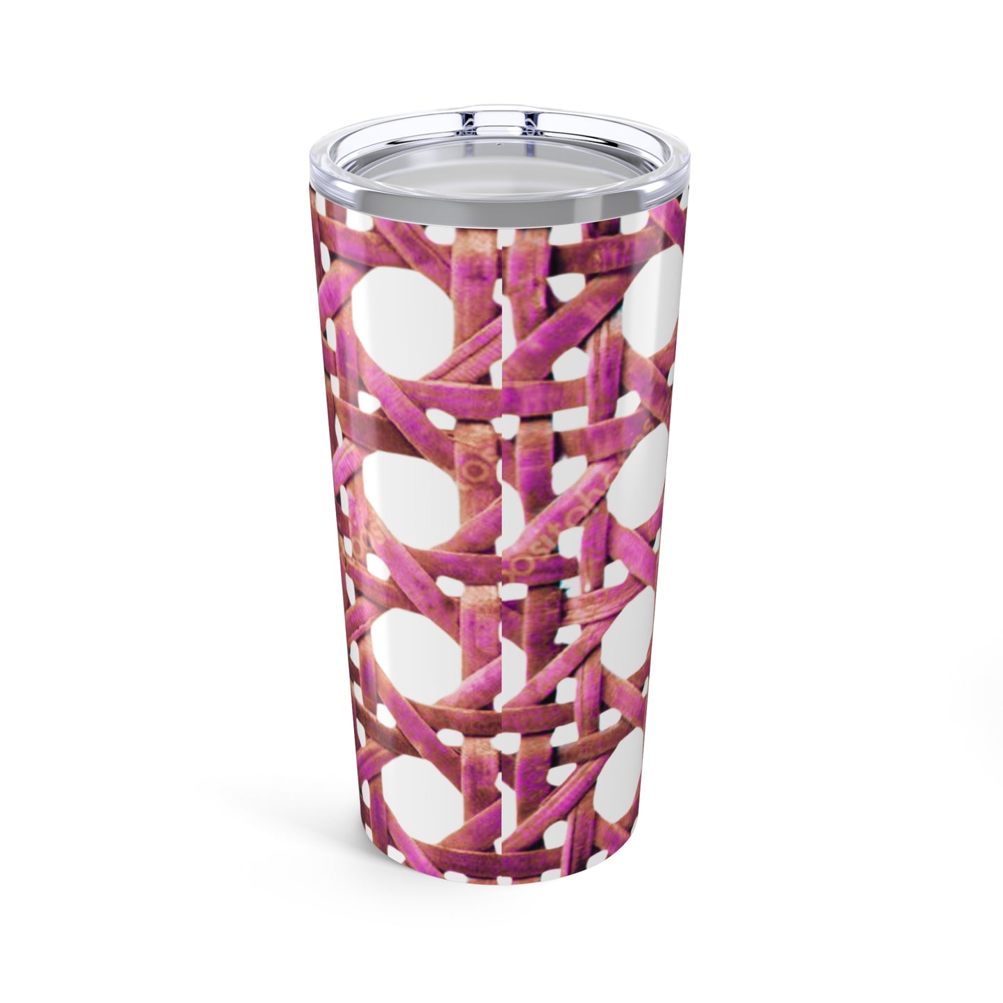 20oz Tropical Glossy Tumbler, Stainless Steel / Hibiscus Wicker