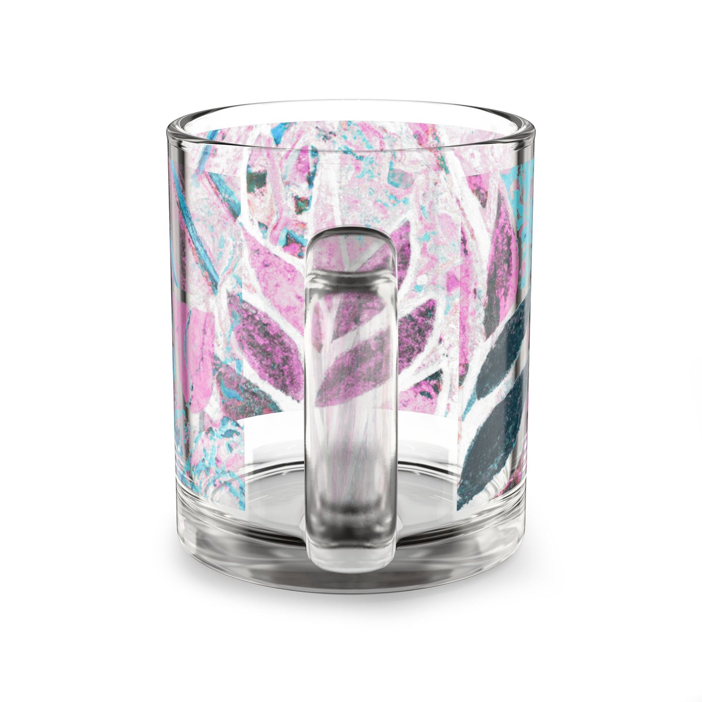 Tropical Glass Mug - 10oz Coffee Cup / Amazon Whimsy, Pink