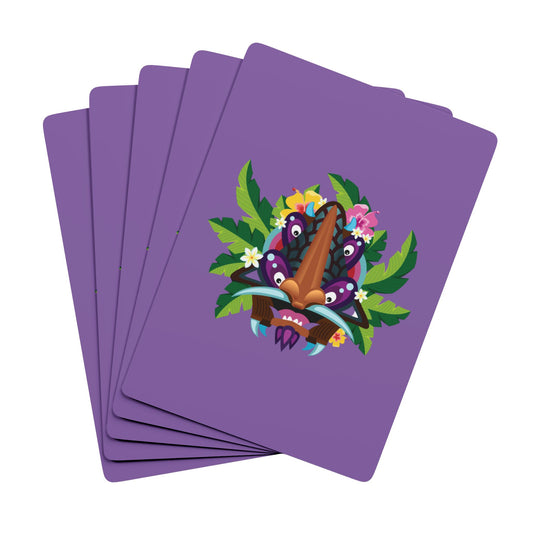 Poker-Sized Playing Cards - Tiki Boss Hake, lt purple