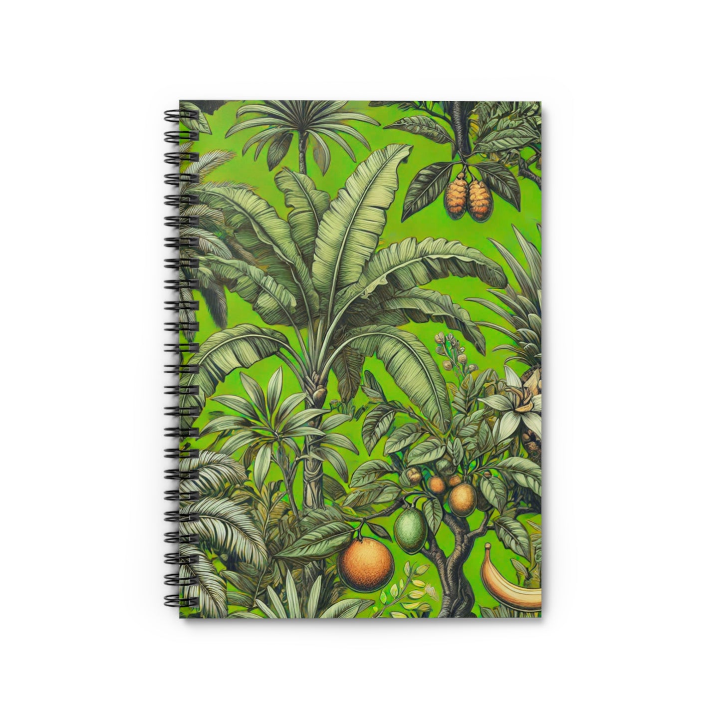 Spiral Notebook - Tropical Fruit, Spring Green