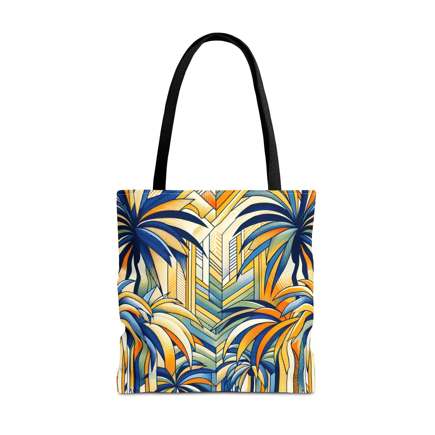 Stylized Palms Blue Tote Bag - 3 Sizes