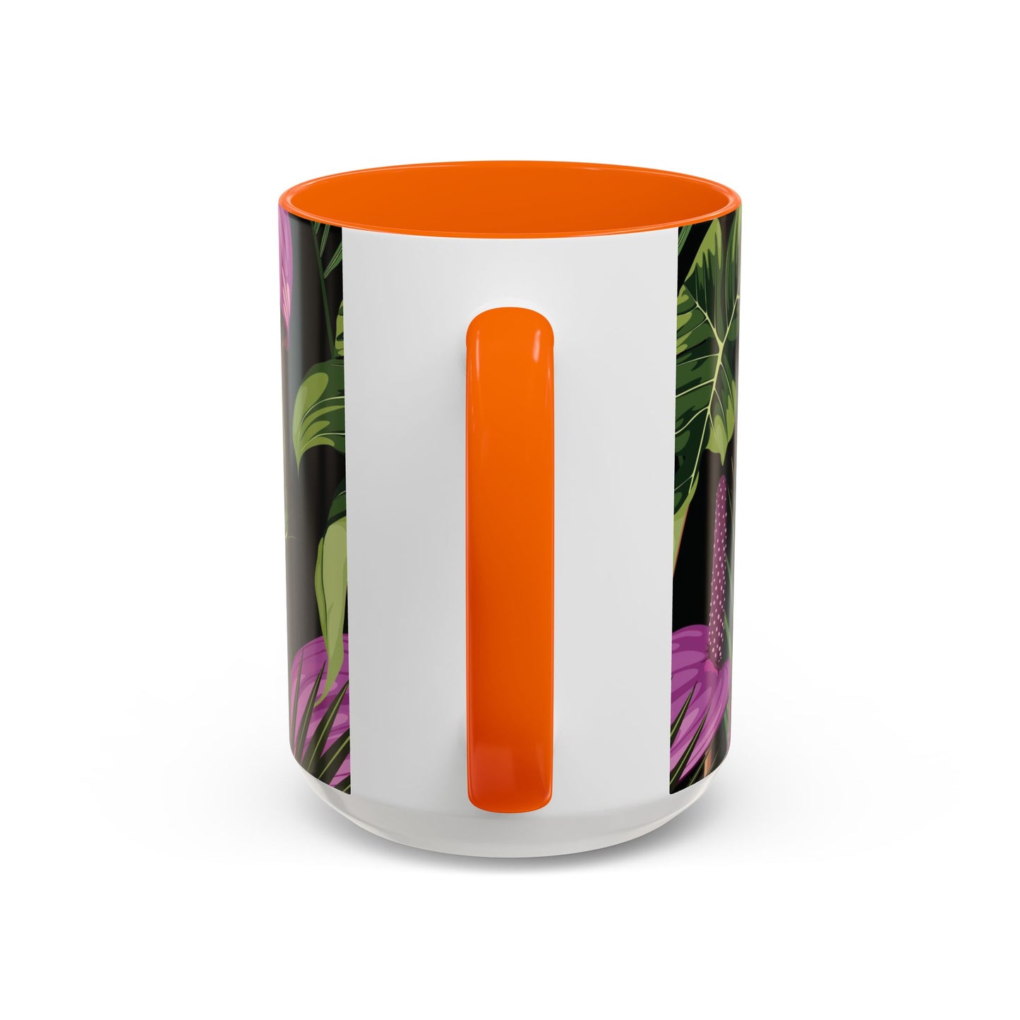 Accent Coffee Mug - Fun Tropical Drinkware for Flower Vibes /Anthurium and Palm