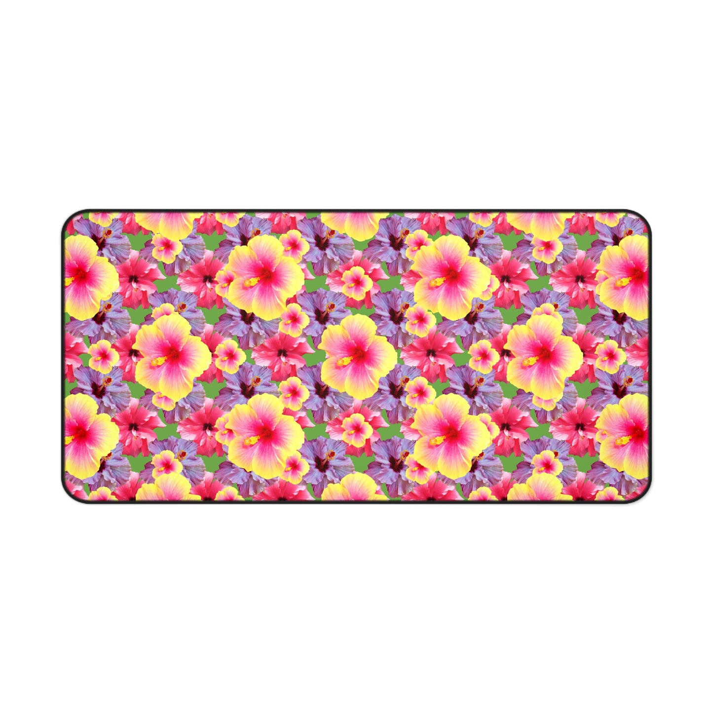 Tropical Mouse Pad/Desk Mat, 3 Sizes - Bright Botanical Design, Perfect for Home Office / Real Hibiscus Flowers