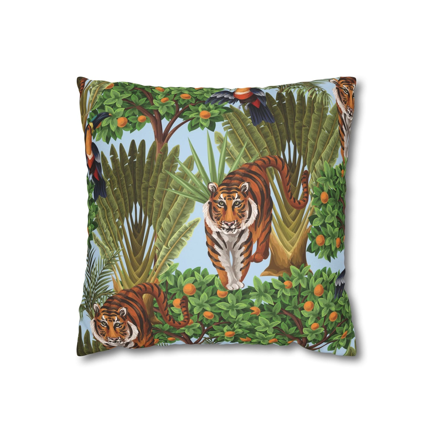 Faux Suede Square Pillowcase - Tiger Haven Blue