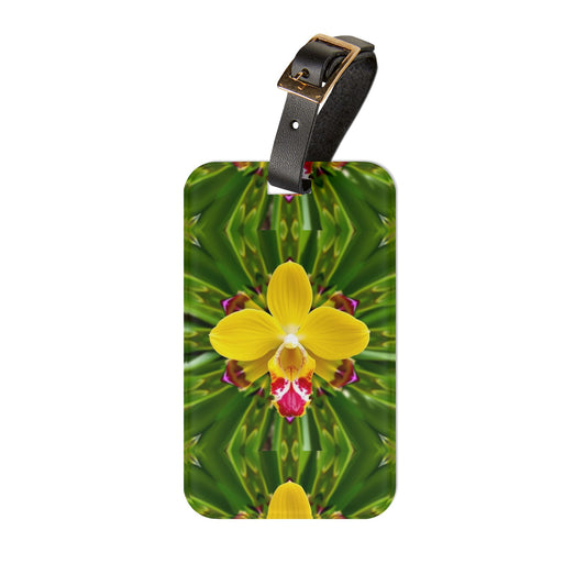 Luggage Tag - Yellow Orchid Kaleidoscope