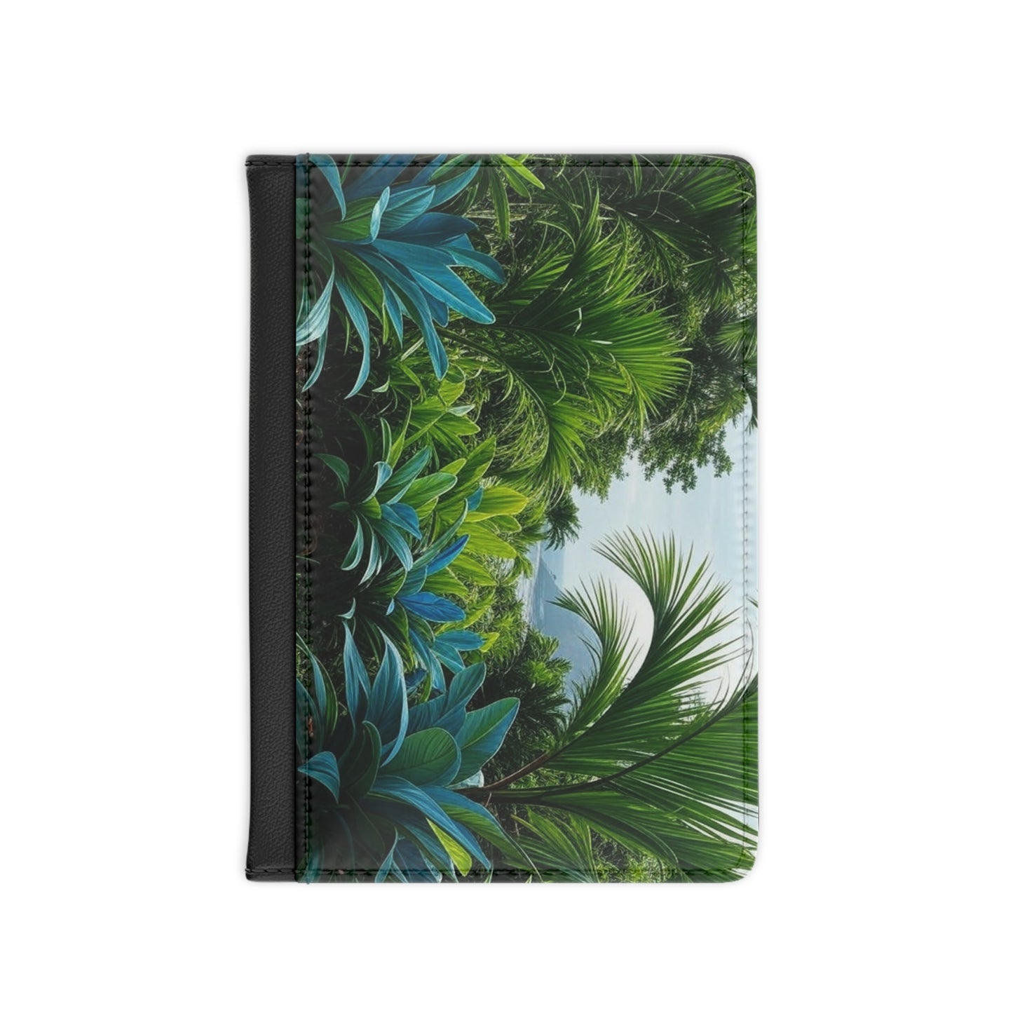 Tropical Passport Cover, Faux Leather - RFID blocking for travel security / Scenic Overlook