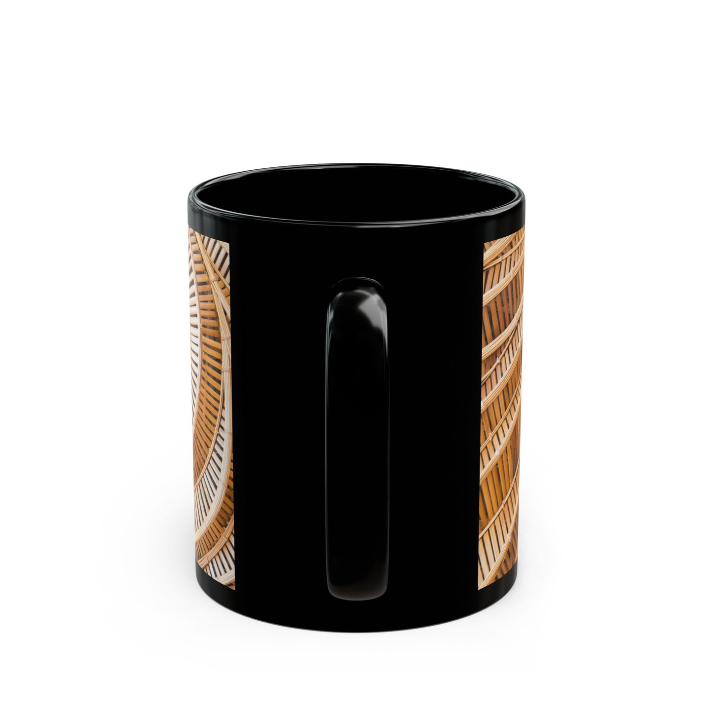 Natural Bamboo Spiral Black Coffee Mug