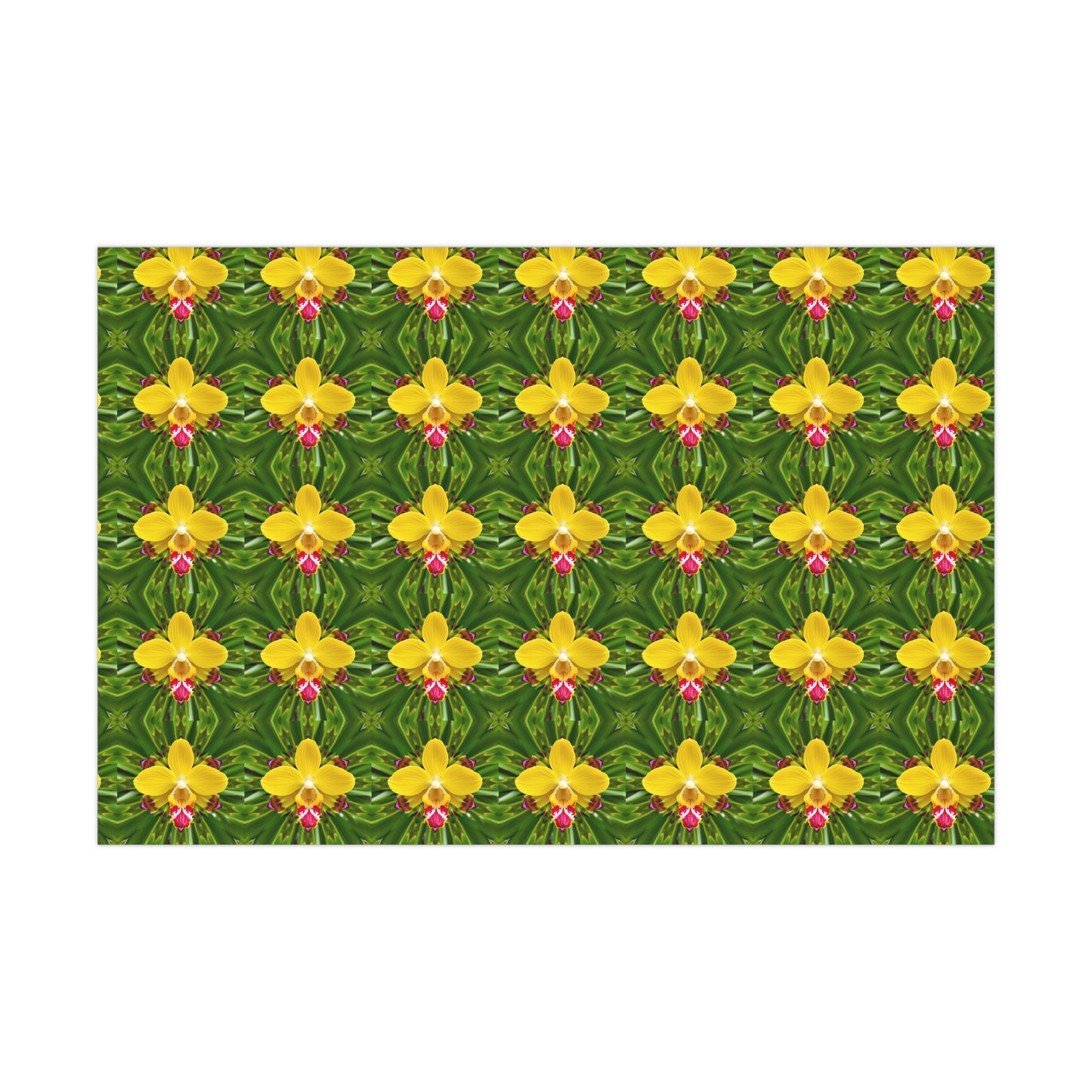 Gift Wrap Papers, Yellow Orchid Kaleidoscope