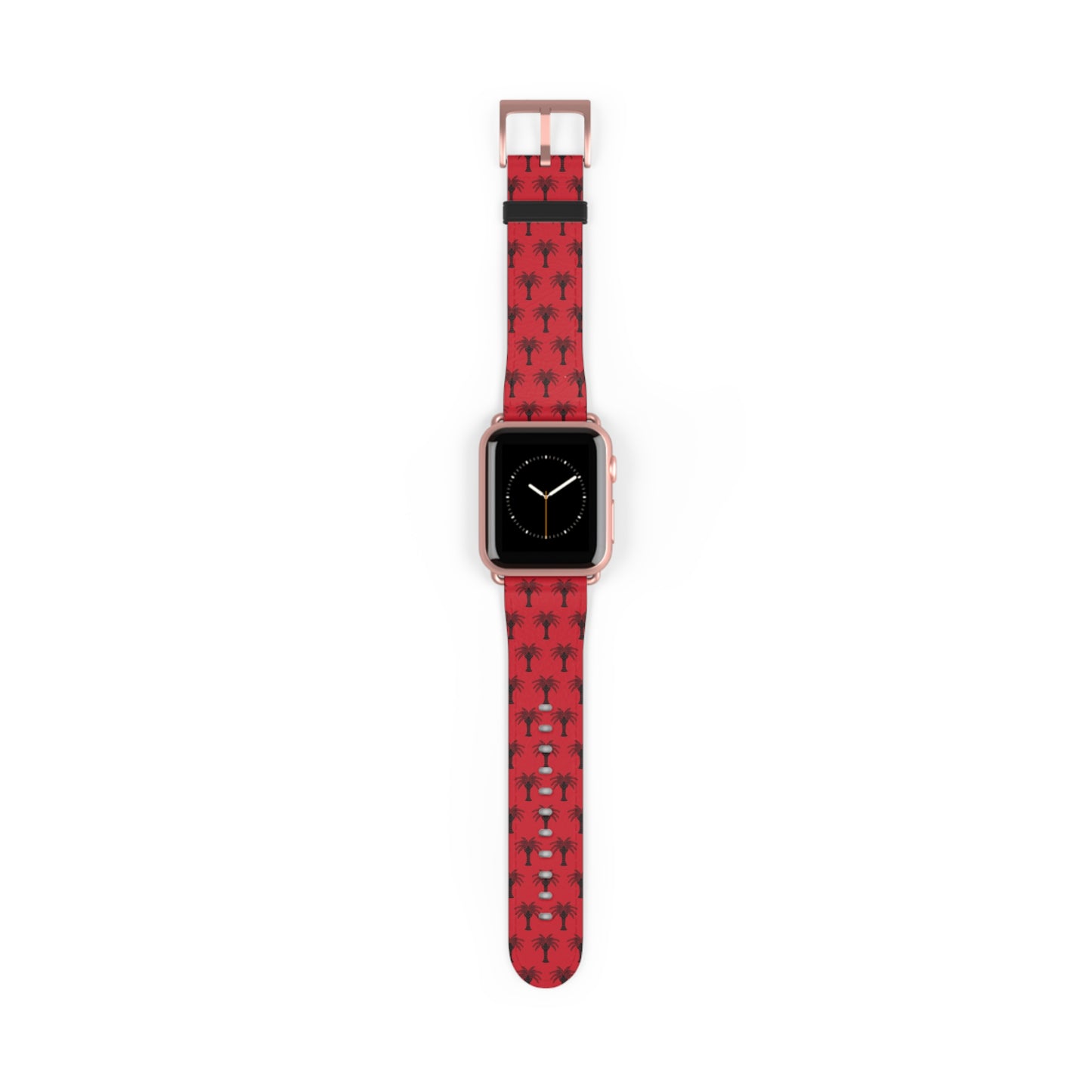 Apple Watch Band - Art Deco Palm, Repeat Dark Red