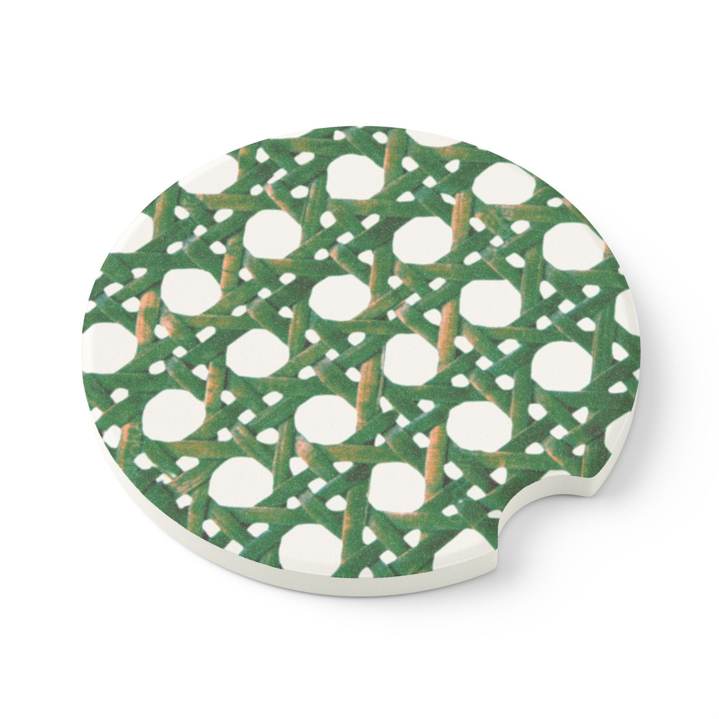 Soapstone Car Coaster - Green Beach Chair Wicker