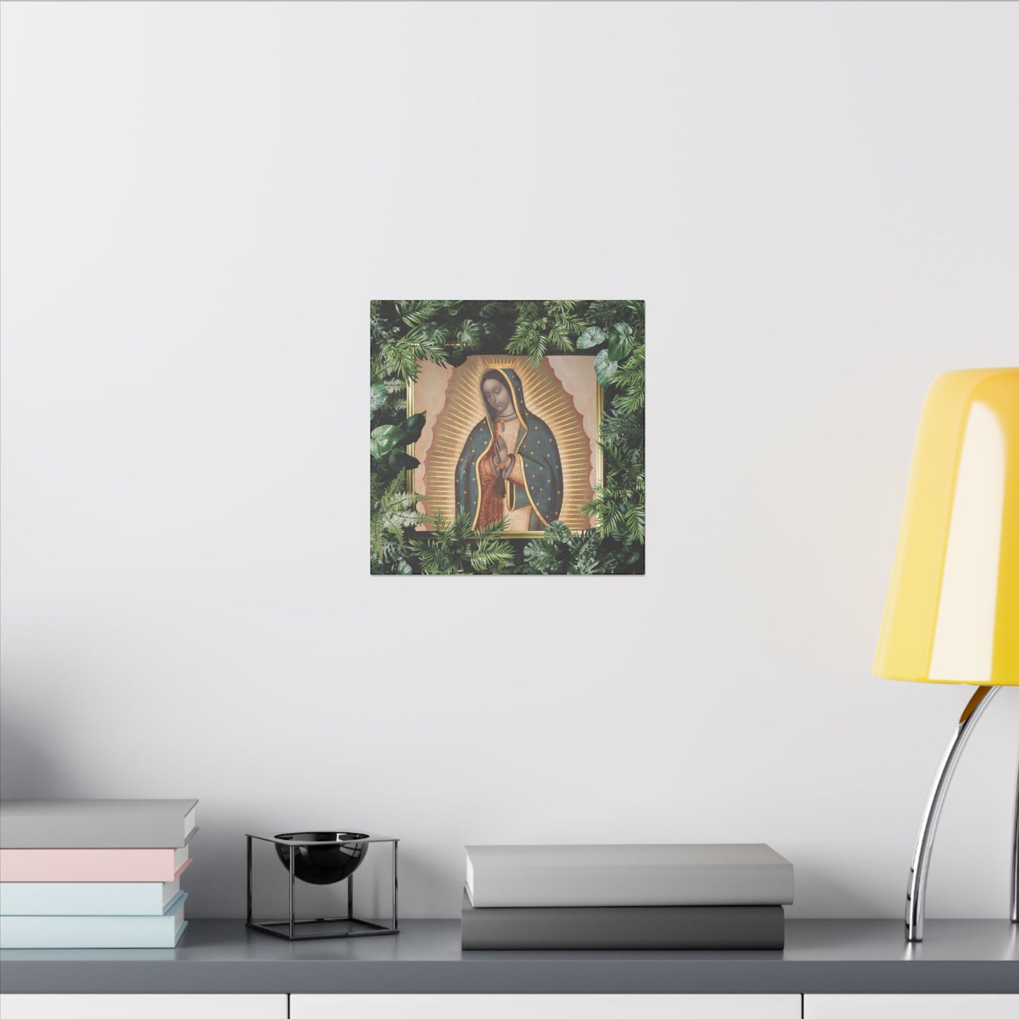 "Tropical Our Lady of Guadalupe" Religious Canvas Artwork - Stretched Canvas Print / Virgin Mary