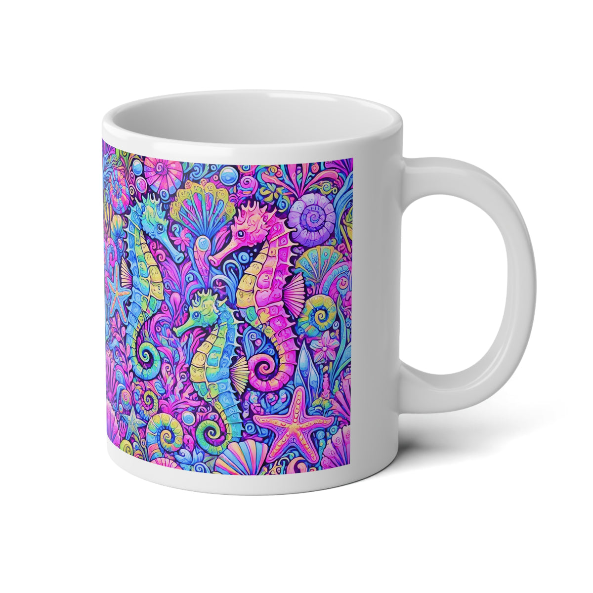 Jumbo Mug, 20oz, Seahorse Pop | Tropical Coffee Cup