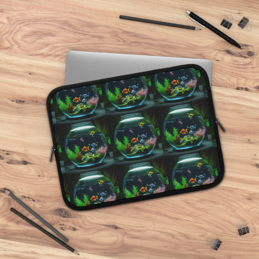 Tropical Laptop Sleeve, 5 Sizes - Perfect for Fish Lovers & Students / Tropical Fish Bowl #2
