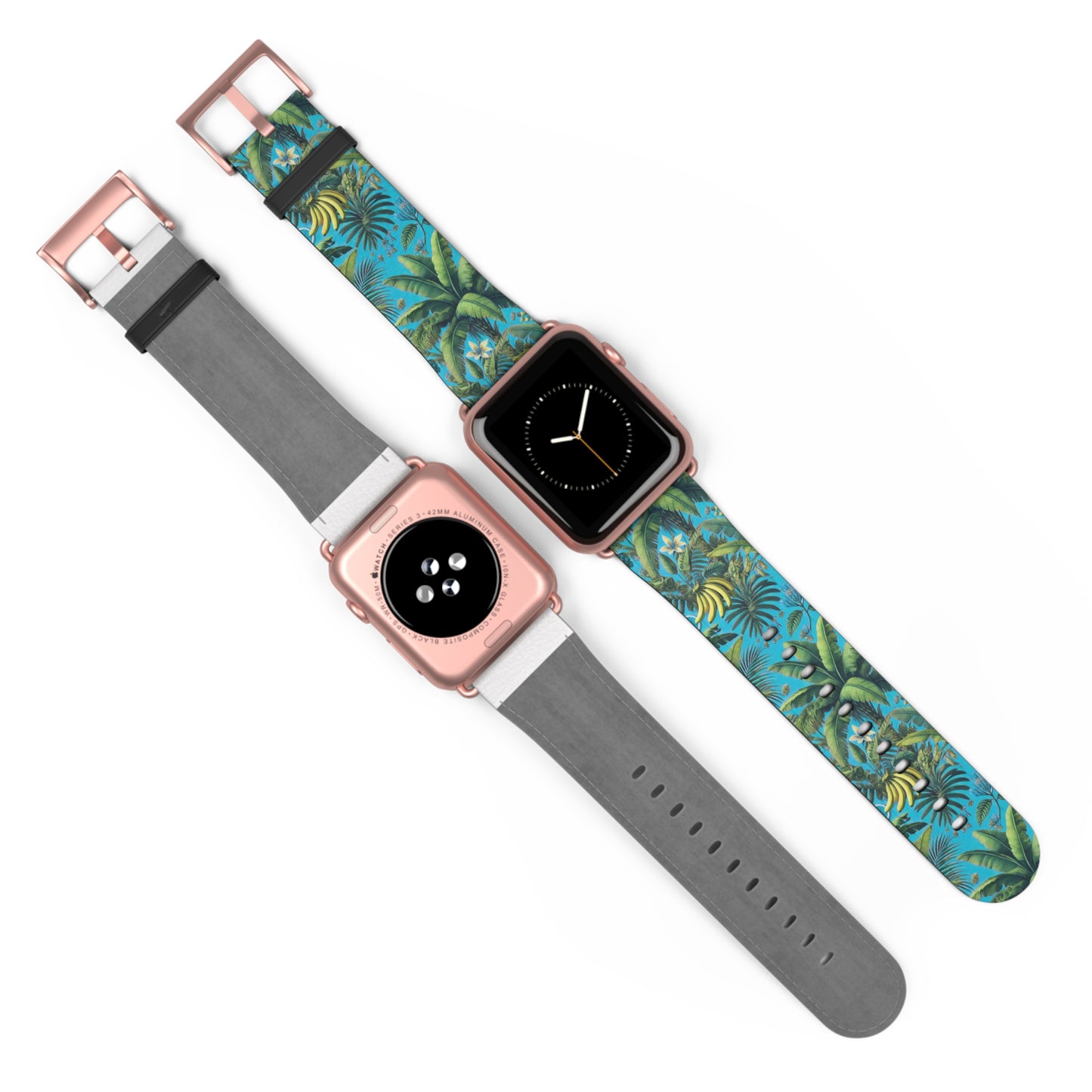 Apple Watch Band - Palms and More Tropical Fruit, Aqua Blue
