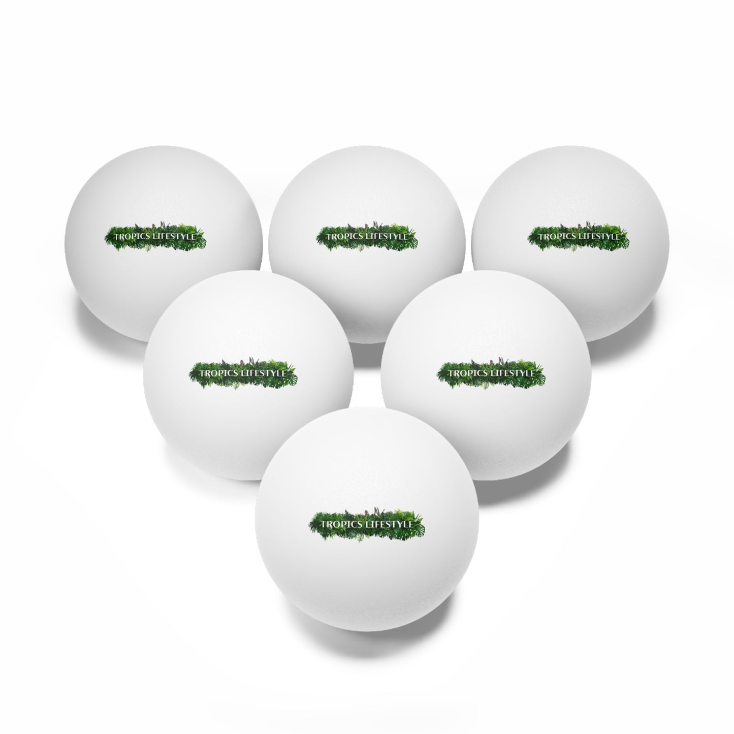 Tropical Paradise Ping Pong Balls - 6 Pack with Tropics Lifestyle Greens