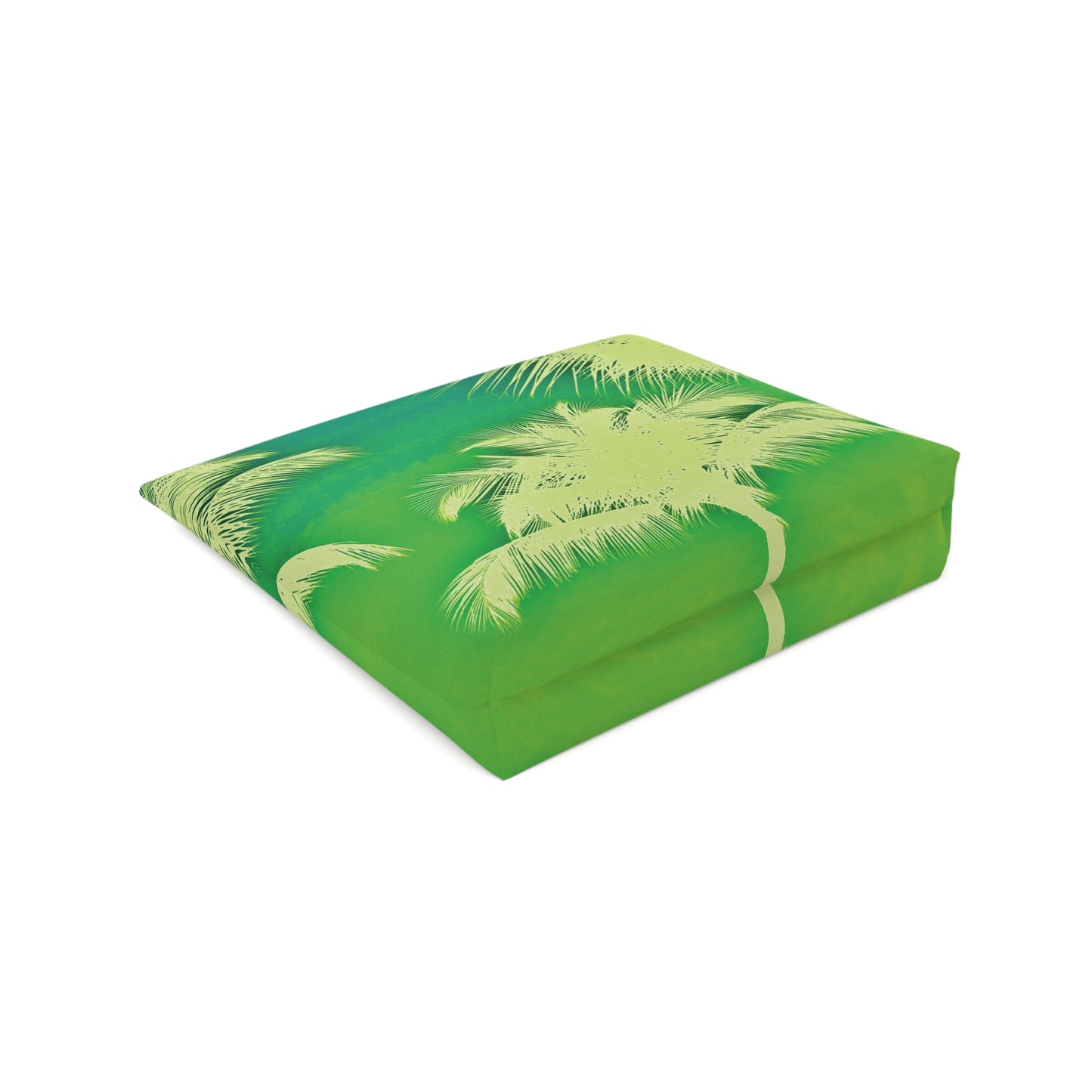 Tropical Cotton Cosmetic Bag, Makeup Pouch, 5 Sizes / Palm Glow, Green