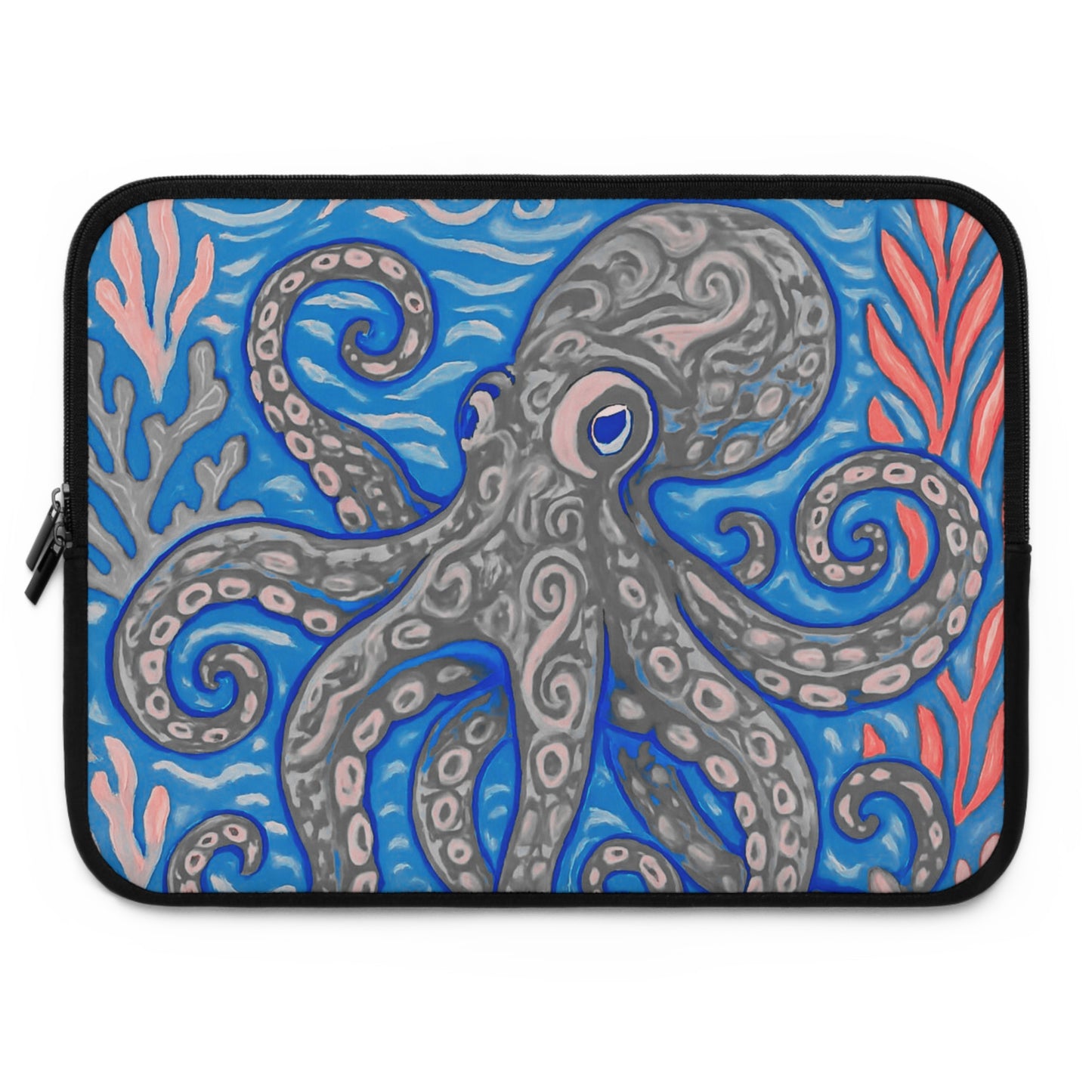 Tropical Laptop Sleeve, 5 Sizes - Perfect for Beach Lovers & Students / Octopus Kraken Joe, Slate