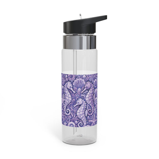 Tropical 20oz Tritan Sport Water Bottle -  Leakproof, Lightweight, BPA-Free / Seahorse Trio, Amethyst